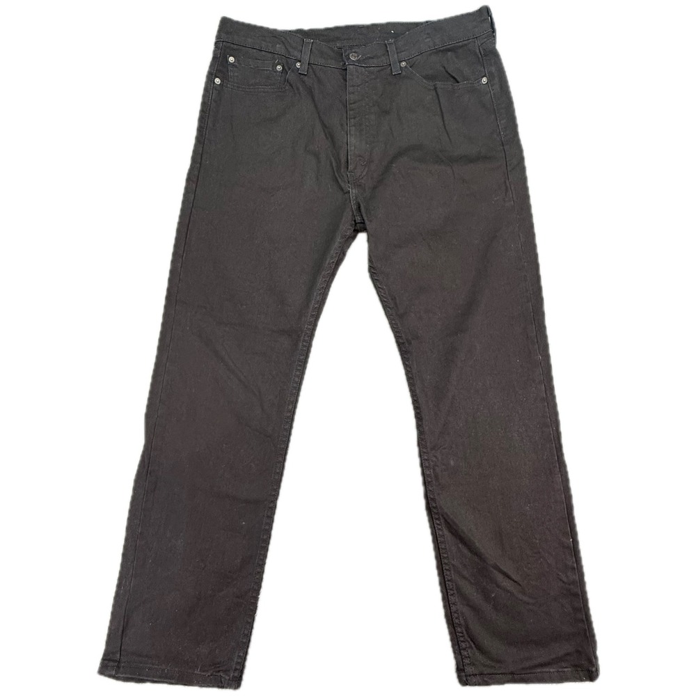 Levi's 505 Regular Fit Jeans Mens 38x30 Black Straight Leg Stretch‎ Denim